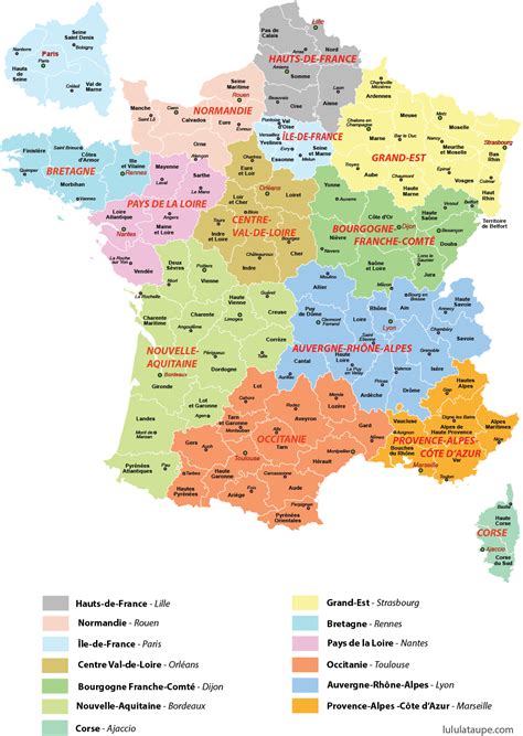 Rechercher une commune, un code postal, une ville ou un village sur cette carte. Carte des 13 régions de France à imprimer, départements, préfectures | cp et + temps espace ...
