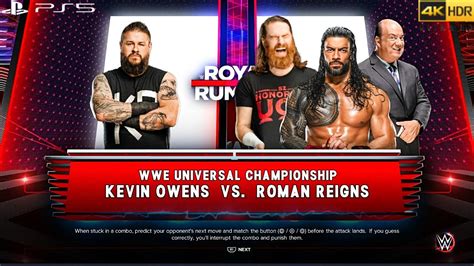 Wwe 2k23 Ps5 Roman Reigns Vs Kevin Owens Undisputed Wwe Universal