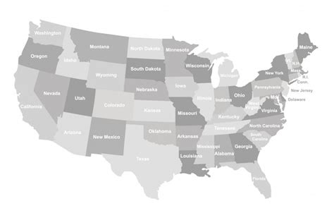 Premium Vector Gray Usa Map With States
