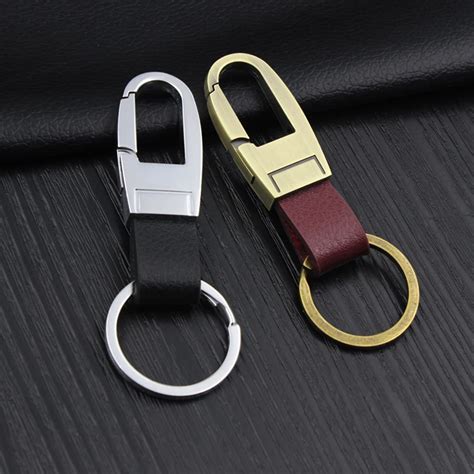 Classic Style Men Keychain Male Car Keyring Genuine Leather Key Chain