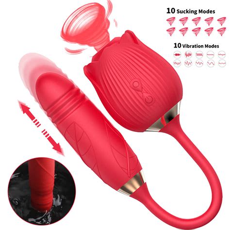Clit G Spot Rose Vibrator Oral Sucking Thrusting Dildo Bullet Sex Toys For Women Ebay
