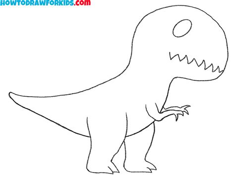 How To Draw A T Rex Step By Step Drawing Tutorial For Kids