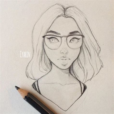 Girl With Glasses Drawing Easy At Getdrawings Free Download