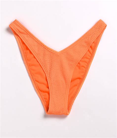 Damsel Croc Orange High Leg Cheeky Bikini Bottoms Zumiez