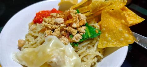 Indonesian Noodle Called Bakmie Ayam Stock Image Image Of Noodles