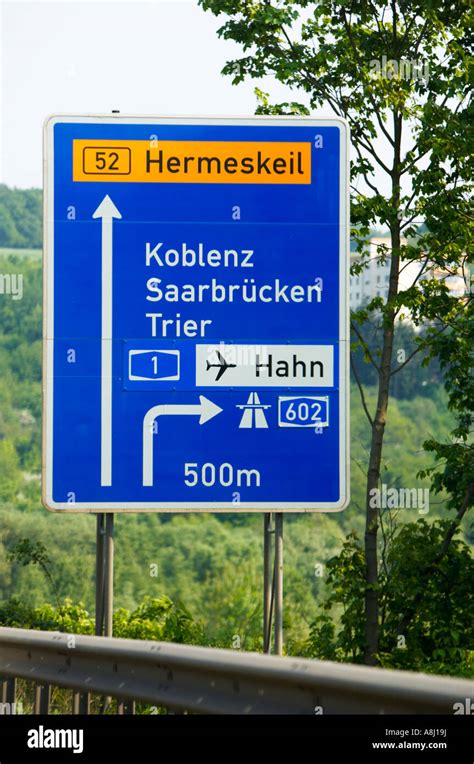 German Autobahn Direction Road Signs Germany Europe Stock Photo Alamy