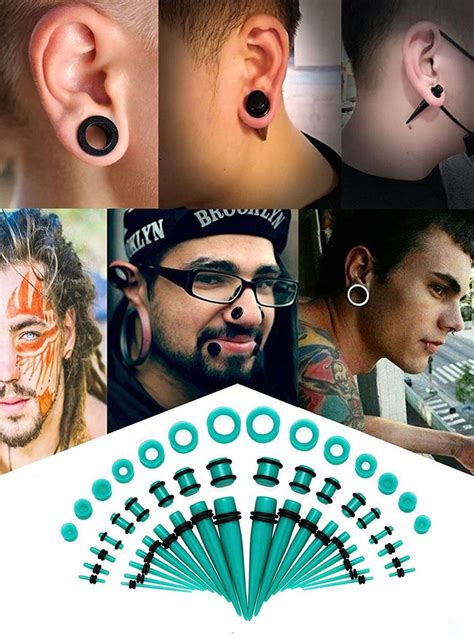 acrylic ear stretching kit tapers plugs silicone tunnels etsy in 2022 ear stretching kit
