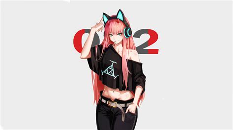 Download Wallpaper X Hot Anime Girl Zero Two Urban Outfit Art Full Hd Hdtv Fhd