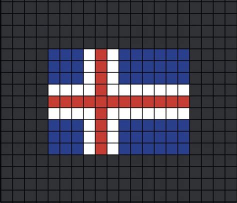 Iceland Flag Pixel Art