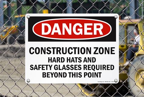 Construction Zone Glasses Required Sign