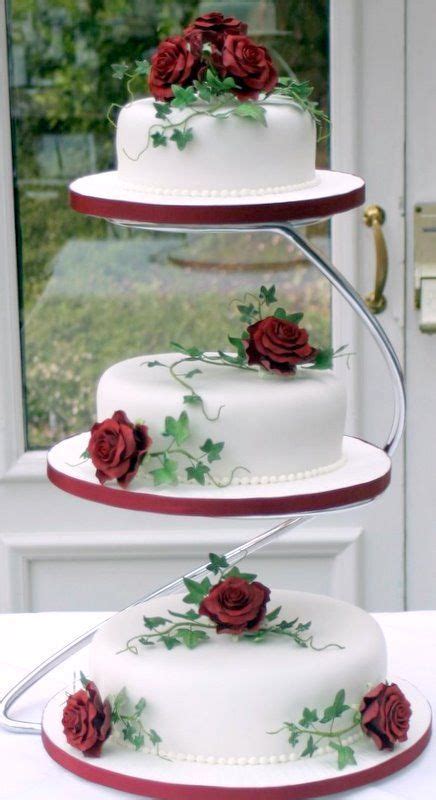 10 8 And 6 3 Tier Cake Wedding Cake Red Tiered Wedding Cake
