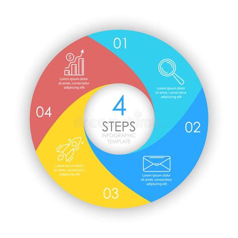 Vector Circle Infographic Template With 4 Options For Presentations Or