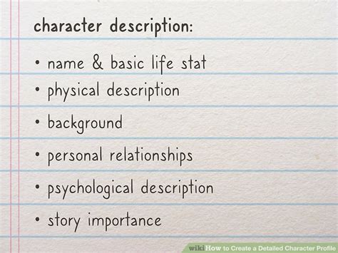 How To Create A Detailed Character Profile 12 Steps