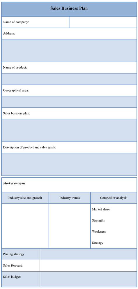Bplans free business plan templates. Plan Template for Sales Business, Sample of Sales Business ...