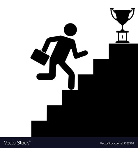 Human Figure Climbing Stairs To Success Royalty Free Vector