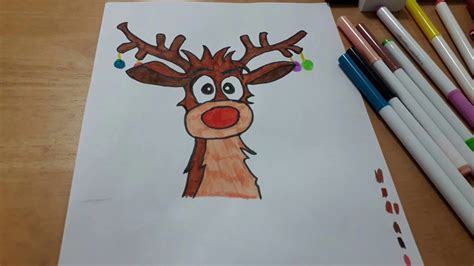 How To Draw Rudolph For Kids Youtube