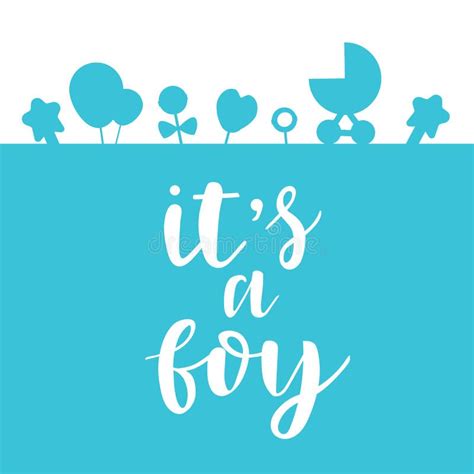 Its A Boy Lettering Baby Shower Invitation Celebration Greeting Card