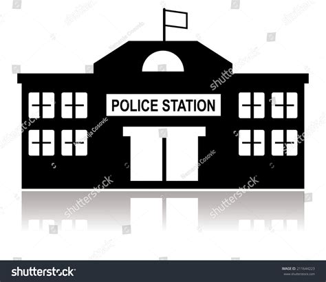 Wandsworth police, london, united kingdom. Police Station Black White Stock Vector 211644223 ...