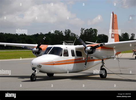 Small Twin Engine Aircraft On The Tarmac Stock Photo Alamy