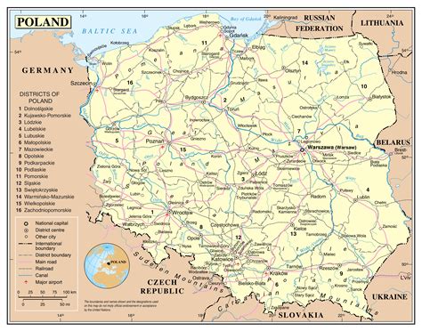 large detailed political and administrative map of poland with roads railroads major cities and