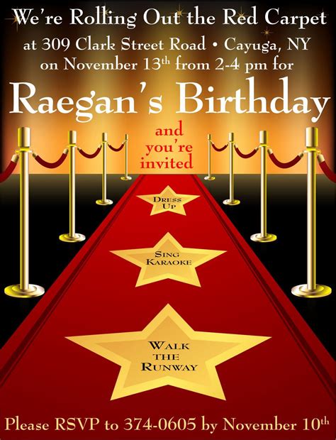 Free Printable Hollywood Party Invitations