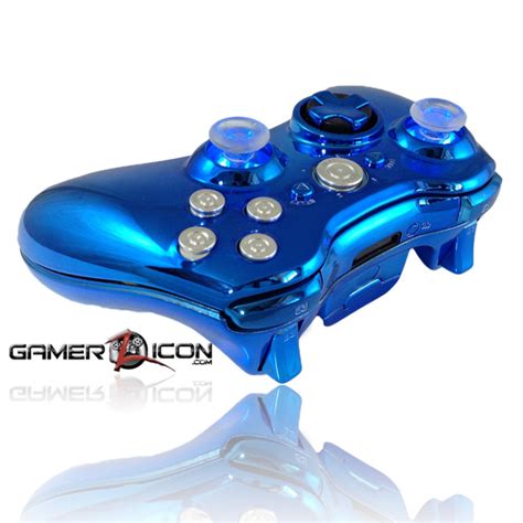 Xbox 360 Modded Controller Chrome Gold And Blue Raptorfire Gamerzicon