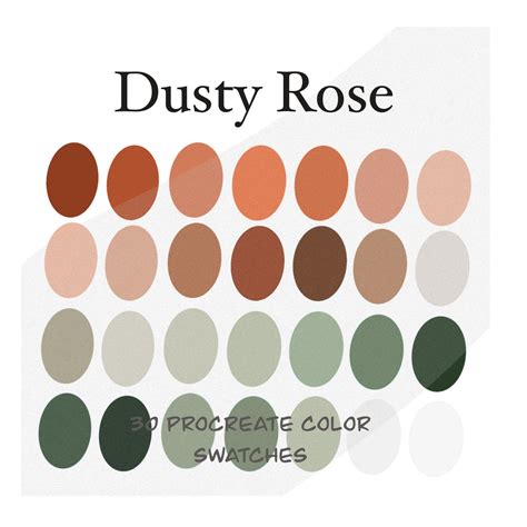 Dusty Rose Procreate Color Palette Procreate Swatches Etsy Color Palette Classroom Color