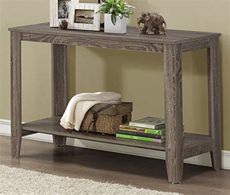 Monarch Specialties Dark Taupe Reclaimed Look Sofa Console Table