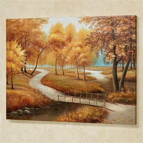 Autumn Stroll Handpainted Canvas Wall Art