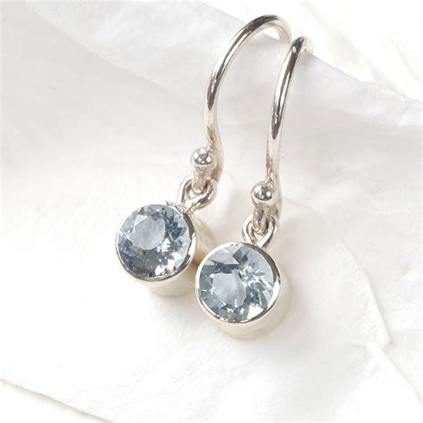 March Birthstone Earrings Aquamarine By Lilia Nash Jewellery