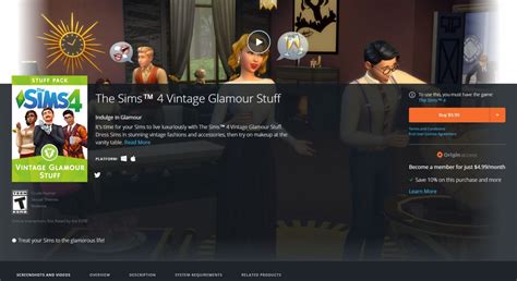 The Sims 4 Vintage Glamour Stuff Now Available On Origin