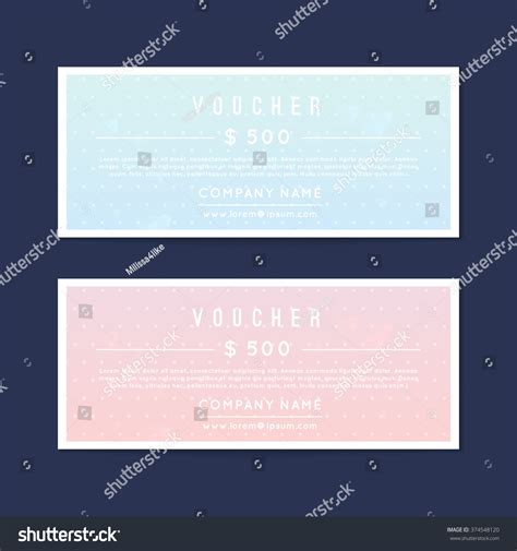 Vector Illustrationt Voucher Template Colorful Patterncute Stock
