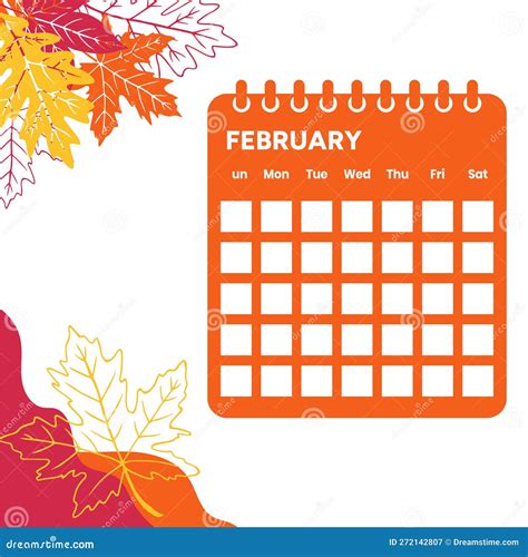 Calendario Del Mes De Febrero Colorido Calendario Del Mes De Febrero
