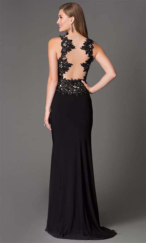 Beaded Black Lace Long Xcite Prom Dress Promgirl