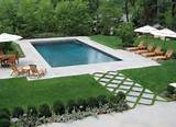 Rectangle Swimming Pool Landscaping Images