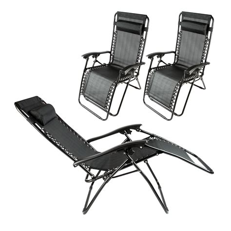 When making a selection below to narrow your results down, each selection made will reload the page to display the desired results. 2 Lounge Chairs Zero Gravity Folding Recliner Outdoor Beach Black Patio Pool New