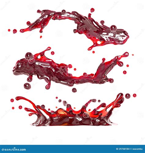 Red Wine Or Cherry Juice Liquid Drink Splash Stock Illustration