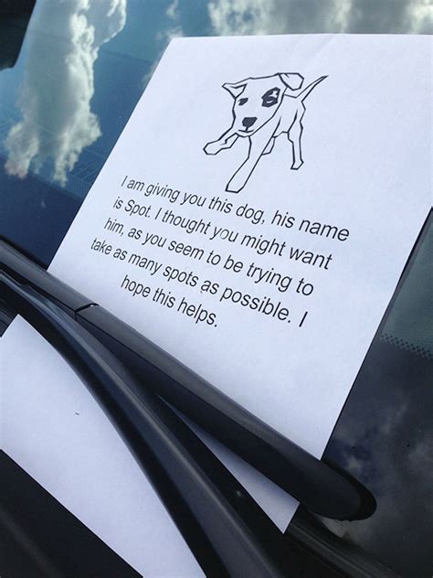 creative windshield notes  drivers  parked horribly