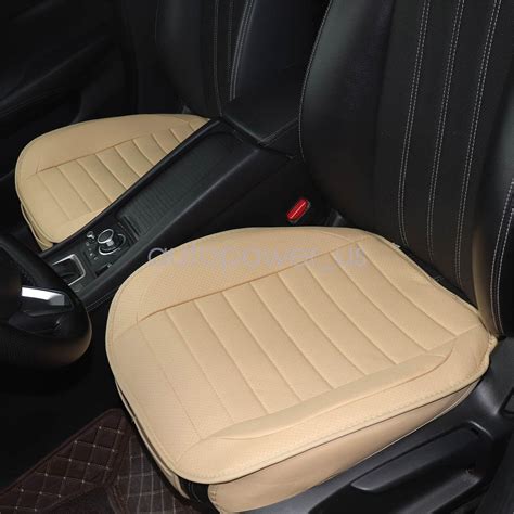Car Seat Cushion Beige Faux Leather 2 Pack Universal For Front