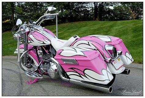 Pink Custom Bagger Pink Motorcycle Harley Bikes Harley Davidson