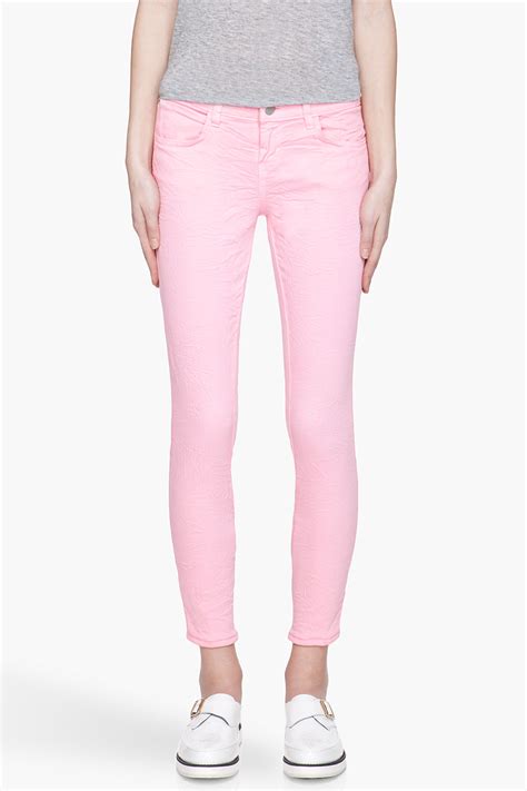 J Brand Bubblegum Pink Engineered Crinkle Skinny Jeans In Pink Lyst