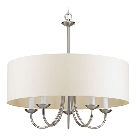 Get it as soon as fri, mar 19. Drum Pendant Light with Beige / Cream Shades in Brushed ...
