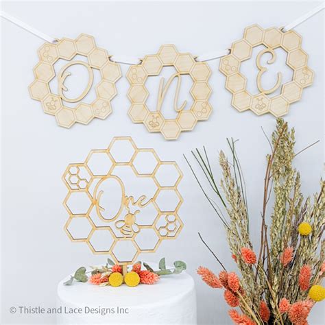 Bee Birthday Banner Bundle Thistle And Lace Designs Inc