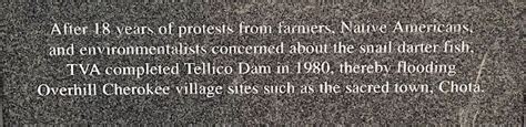 Tellico Dam And Destruction Of Overhill Cherokee Village Sites
