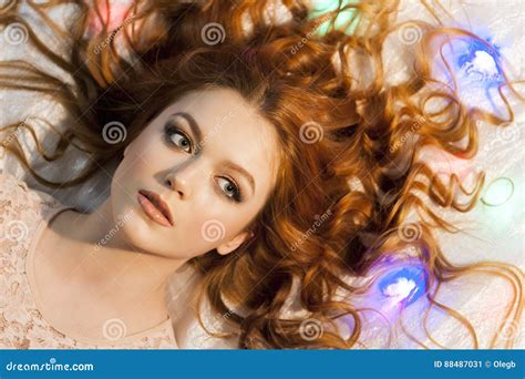 Beautiful Girl Lying On The Bed Stock Image Image Of Hair Adult