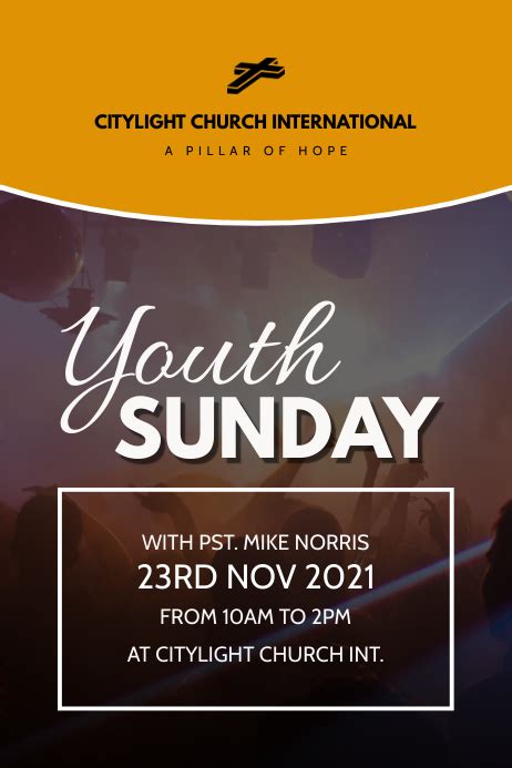 Copy Of Youth Sunday Church Flyer Postermywall