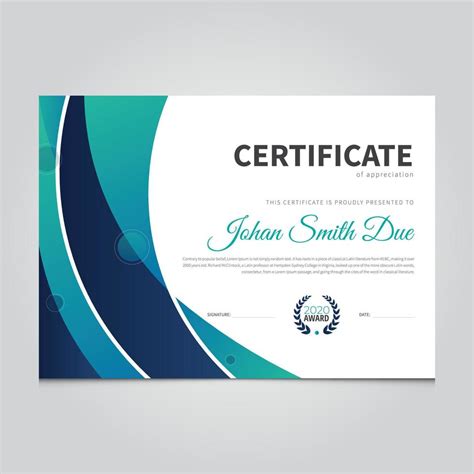 Modern Certificate Of Appreciation Template Design Sports Diploma