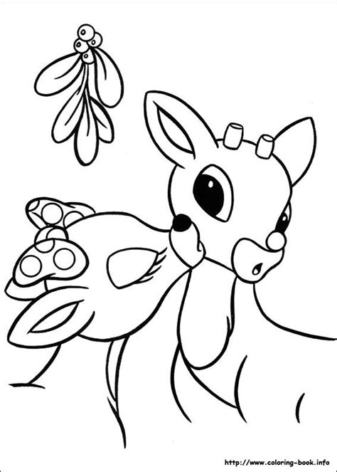 For kids & adults you can print cute or color online. rudolph and clarice kiss color page | Rudolph coloring ...
