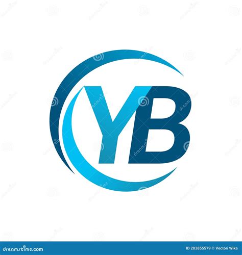 Initial Letter Yb Logotype Company Name Blue Circle And Swoosh Design