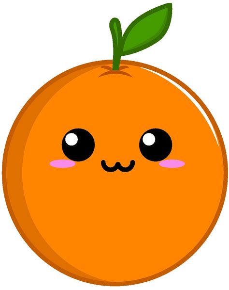 Cute Kawaii Anime Fruit Cartoon Emoji Orange 2 Vinyl